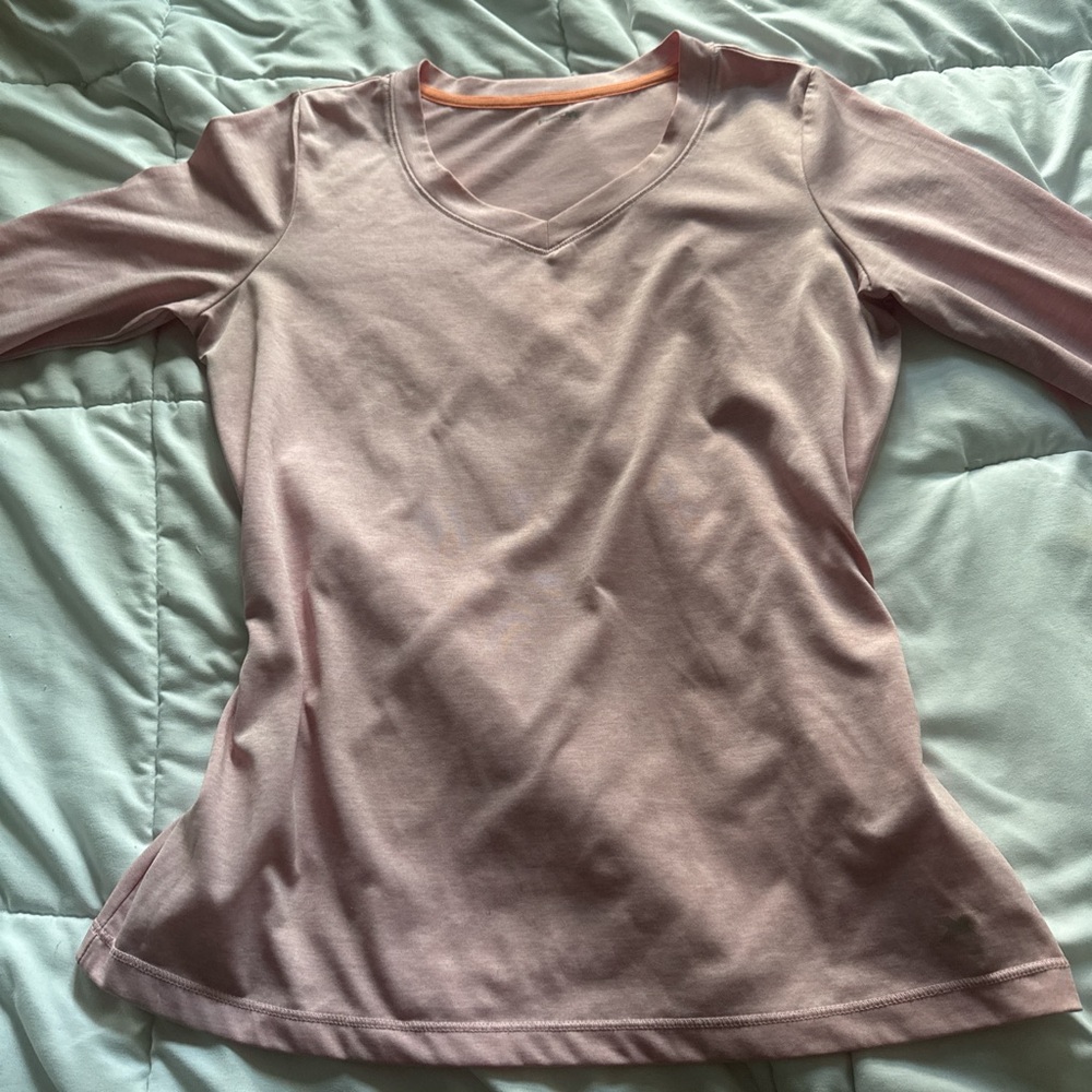 Source Unknown Light Pink Long Sleeve V-Neck Top